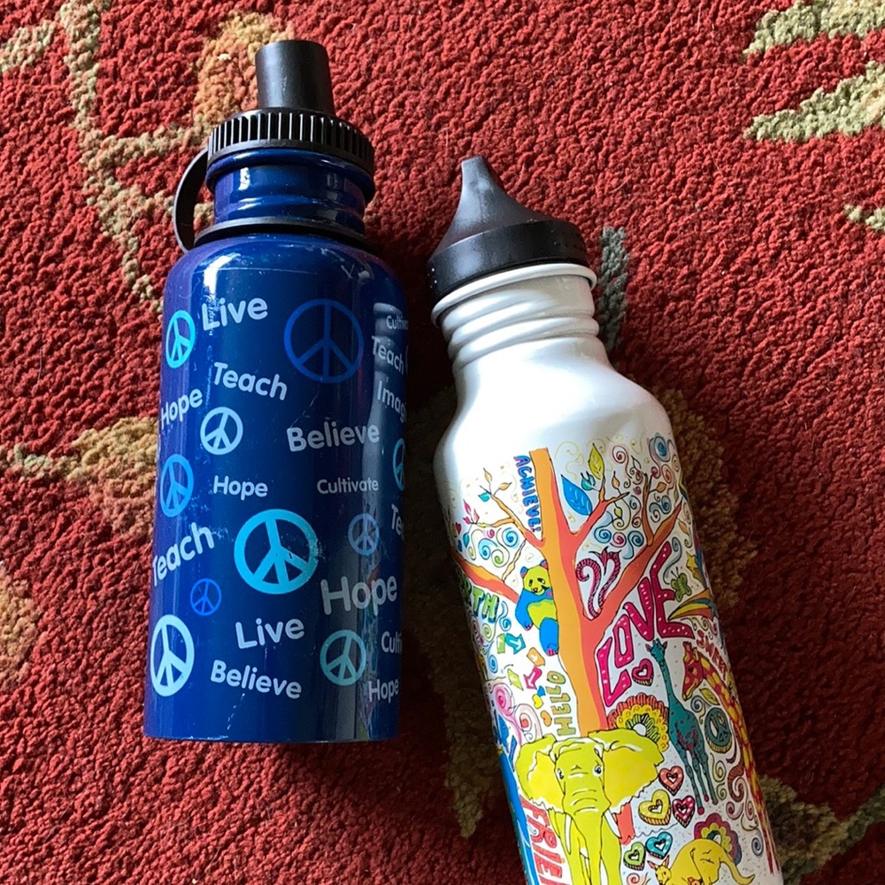 Two Girl Scout water bottles